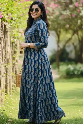 Women floral printed anarkali kurta