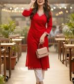 Women embroidered thread work kurta