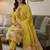 Yellow muga cotton jamdani salwar suit dress material