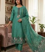 Rama muga cotton jamdani salwar suit dress material
