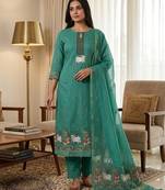 Rama muga cotton jamdani salwar suit dress material