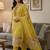 Yellow muga cotton jamdani salwar suit dress material