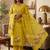Yellow muga cotton jamdani salwar suit dress material