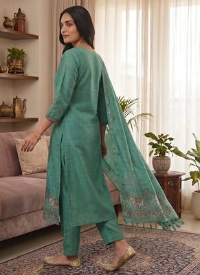 Rama muga cotton jamdani salwar suit dress material 3