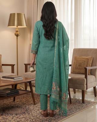 Rama muga cotton jamdani salwar suit dress material 4