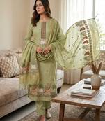 Pista muga cotton jamdani salwar suit dress material