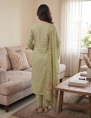 Pista muga cotton jamdani salwar suit dress material 2