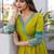 Women floral printed thread work anarkali kurta