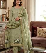 Pista muga cotton jamdani salwar suit dress material