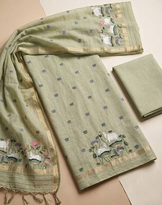 Pista muga cotton jamdani salwar suit dress material 2