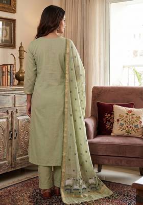 Pista muga cotton jamdani salwar suit dress material 3