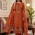 Orange muga cotton jamdani salwar suit dress material