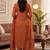 Orange muga cotton jamdani salwar suit dress material