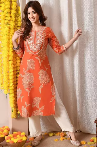 Women floral printed floral kurta