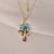 Enamel daisy flower pendant necklace with purple crystal drop | anti-tarnish gold plated