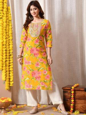 Women floral printed floral kurta 3