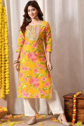 Women floral printed floral kurta