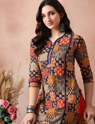 Women floral printed block print kurta 1
