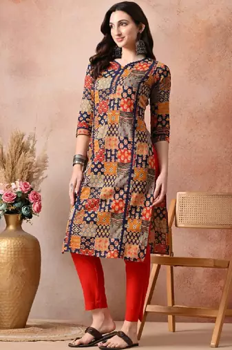 Women floral printed block print kurta