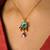 Enamel daisy flower pendant necklace with purple crystal drop | anti-tarnish gold plated
