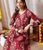 Women floral printed block print kurta