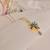Enamel daisy flower pendant necklace with purple crystal drop | anti-tarnish gold plated