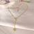 Asymmetric heart toggle bar lariat necklace for women | anti-tarnish gold plated y-chain