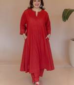 Women embroidered thread work cotton kurta