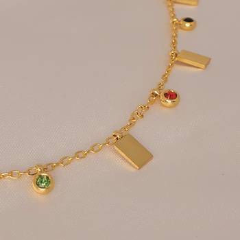 Minimalist bead multi-station necklace for women | anti-tarnish gold plated layering chain 3