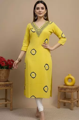 Women embroidered thread work kurta