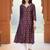 Women ethnic motifs printed thread work anarkali kurta