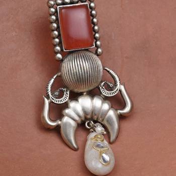Rust & ivory drop earrings 3