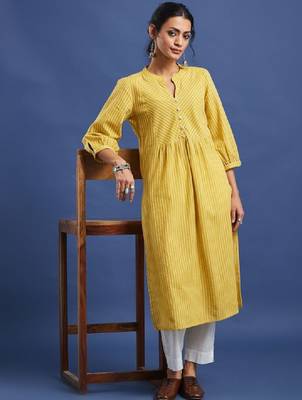 Striped pure cotton a-line kurta 1