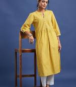 Striped pure cotton a-line kurta