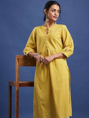 Striped pure cotton a-line kurta 2