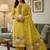 Yellow muga cotton jamdani salwar suit dress material
