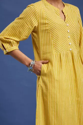 Striped pure cotton a-line kurta