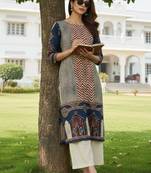 Women geometric printed block print kurta