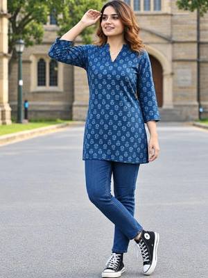 Women ethnic printed kurta 1