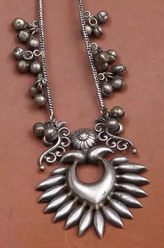 Sun and crescent long earrings