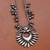 Sun and crescent long earrings