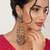Sun and crescent long earrings