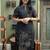 Women floral printed thread work chanderi silk kurta