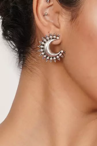 Crescent statement earrings