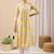 Women yellow pure cotton floral printed a-line kurta
