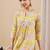Women yellow pure cotton floral printed a-line kurta