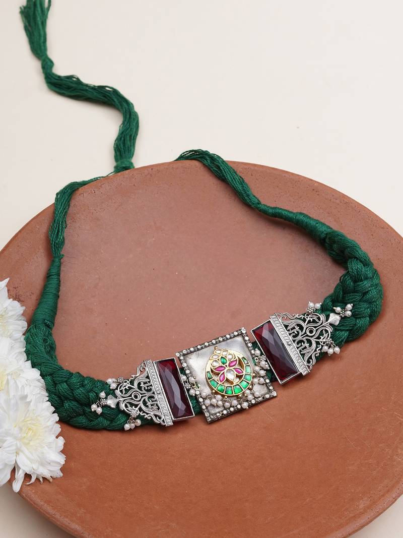 Floral braid choker