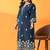 Aari work embroidered floral polyester straight calf length kurta