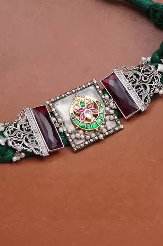 Floral braid choker