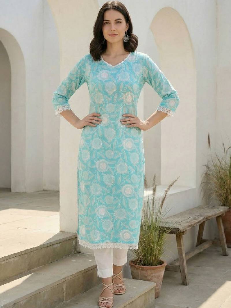 Women floral printed floral kurta